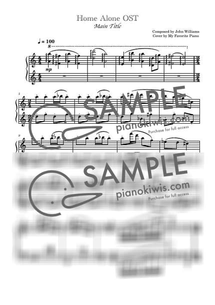 Score > Main Title / Advanced - John Williams · Home Alone OST by My Favorite Piano Sheet music image-0