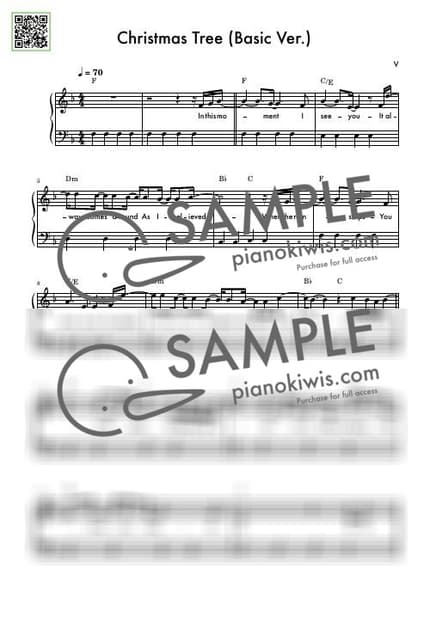 악보 > Christmas Tree / 쉬운버전 - 뷔 (V) · 그 해 우리는 OST by 듣다뮤직 DEUTDAMUSIC 악보 이미지-0