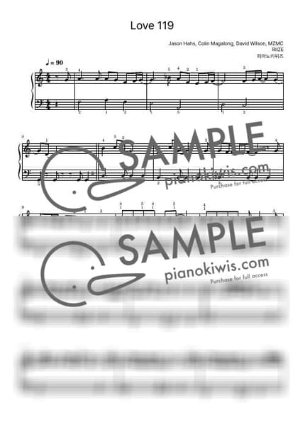 Score > Love 119 / Basic - RIIZE by PianoKiwis Sheet music image-0