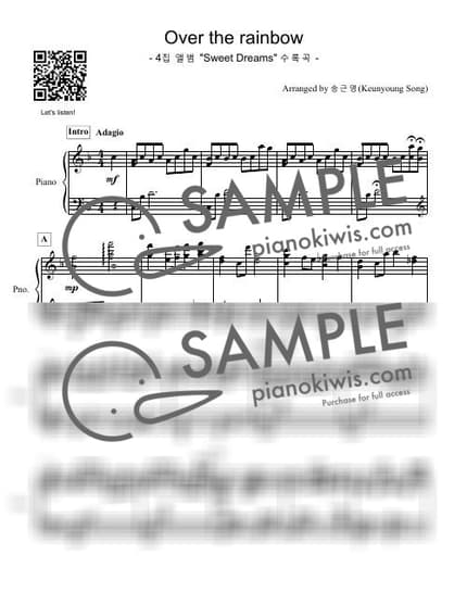 Score > Over the Rainbow - Judy Garland · The Wizard of Oz OST by 피아니스트 송근영 Pianist Keunyoung Song Sheet music image-0
