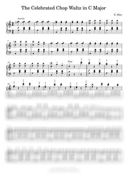 악보 > 젓가락 행진곡 / 중급 - 앨런 (E. Allen) by 피아노키위즈 악보 이미지-0