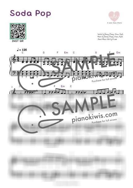 악보 > Soda Pop / 원곡버젼 - 사자 보이즈 · 케이팝 데몬 헌터스 OST by 에이쌤 악보 이미지-0