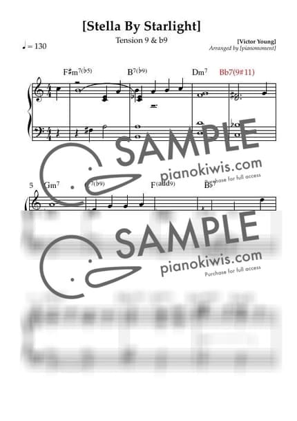 Score > Stella By Starlight - Victor Young by 피아노모먼트 PianoMoment Sheet music image-0
