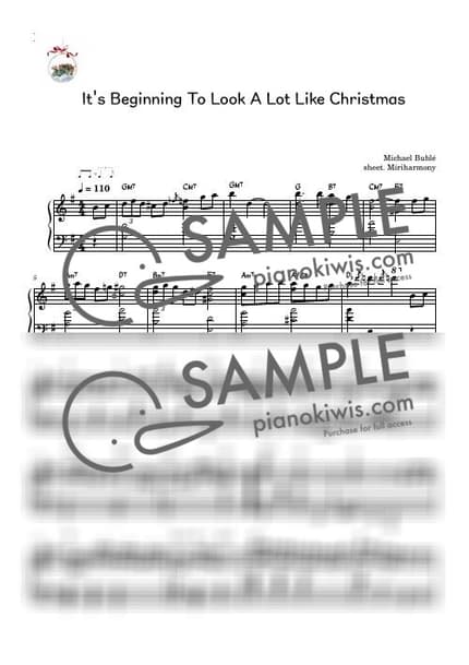 Score > It's Beginning To Look A Lot Like Christmas - Meredith Willson · Carol by 미리하모니 Sheet music image-0