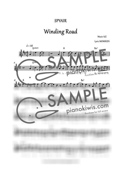 Score > Winding Road / Original - SPYAIR by 댬룰루 Sheet music image-0
