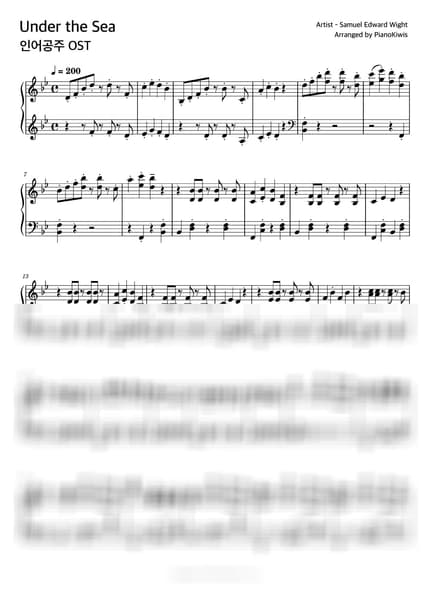 Score > Under The Sea - Alan Menken · The Little Mermaid OST by PianoKiwis Sheet music image-0