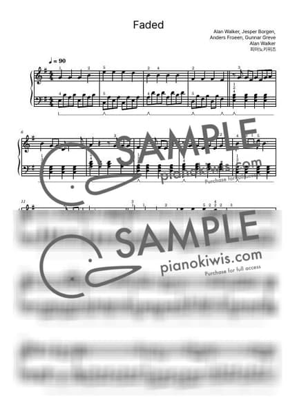 Score > Faded / Basic - Alan Walker by PianoKiwis Sheet music image-0