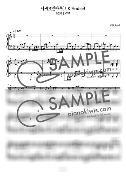 악보 > 나비보벳따우 / 다장조 - 동물의 숲 OST by 라니스코어 악보 이미지-0