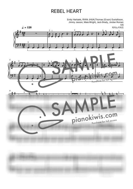 Score > REBEL HEART / Basic - IVE by PianoKiwis Sheet music image-0