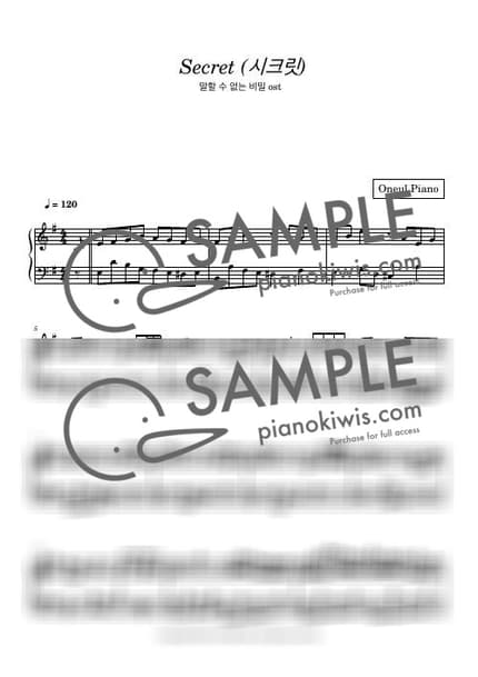 Score > Secret - Jay Chou · Secret OST by 오늘피아노 Sheet music image-0