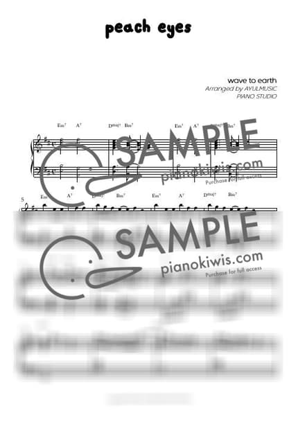 Score > peach eyes - wave to earth by AYULMUSIC Sheet music image-0