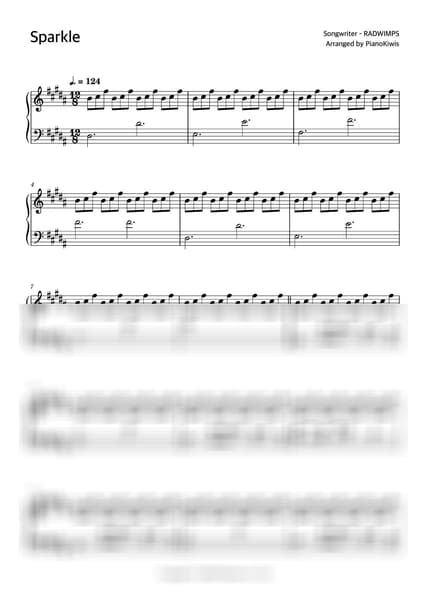 Score > Sparkle - RADWIMPS · your name. OST by PianoKiwis Sheet music image-0