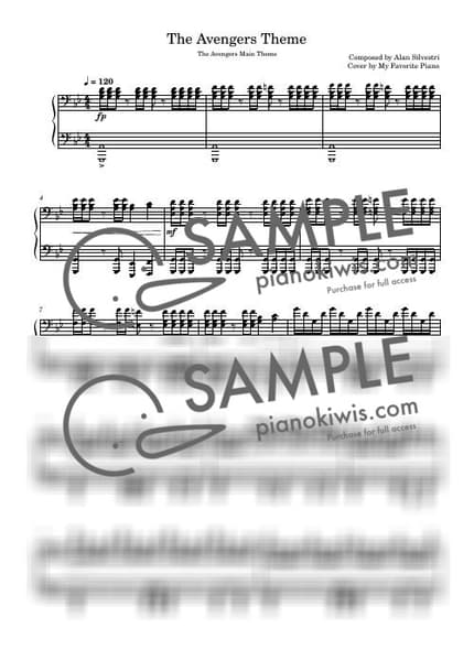 Score > The Avengers / Advanced - Alan Silvestri · The Avengers OST by My Favorite Piano Sheet music image-0