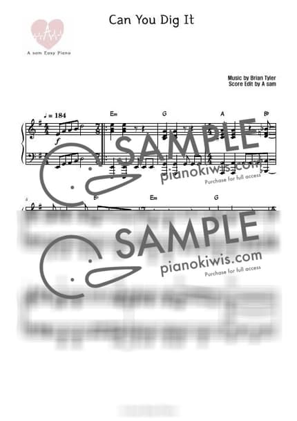 Score > Can You Dig It / 체르니 30 수준의 Nomal ver - Brian Tyler · Iron Man 3 OST by A Sheet music image-0