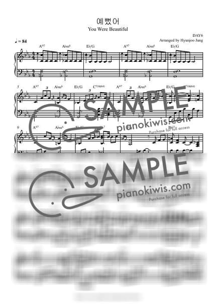 Score > You Were Beautiful - DAY6 by Hyunjoo Jung Sheet music image-0