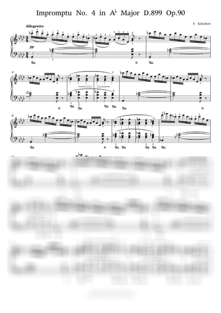 Score > Impromptu in A♭ Major D.899 Op.90 No.4 / Advanced - F. Schubert by PianoKiwis Sheet music image-0