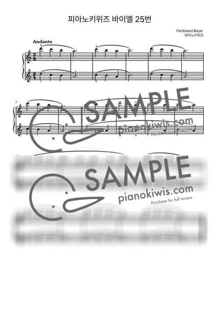 Score > Beyer No.25 - F. Beyer by PianoKiwis Sheet music image-0