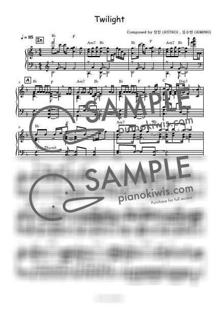 악보 > Twilight - 아스트로 by 스페셜키 악보 이미지-0