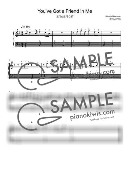 Score > You've Got a Friend in Me / Beginner - Randy Newman · Toy Story OST by PianoKiwis Sheet music image-0