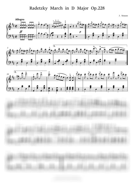 Score > Radetzky March - Johann Strauss I by PianoKiwis Sheet music image-0
