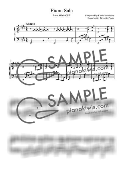 Score > Piano Solo / Advanced - Ennio Morricone · Love Affair OST by My Favorite Piano Sheet music image-0