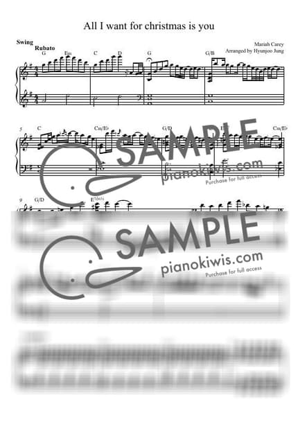 Score > All I Want For Christmas Is You - Mariah Carey · Carol by Hyunjoo Jung Sheet music image-0