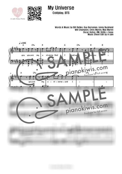 Score > My Universe - BTS, Coldplay by A Sheet music image-0