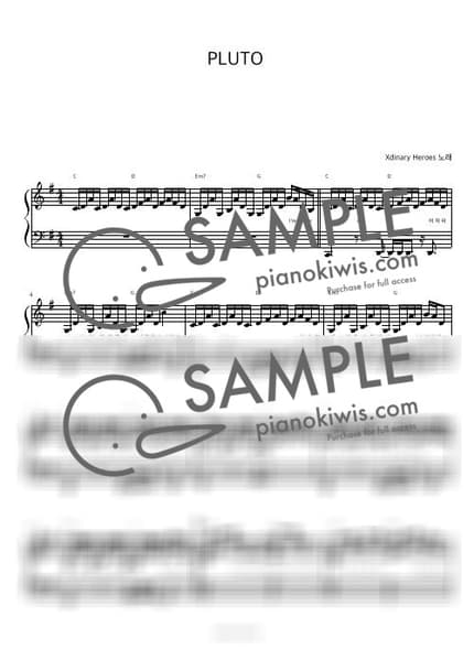 악보 > PLUTO / 피아노 반주 - Xdinary Heroes by 피아노정류장 악보 이미지-0