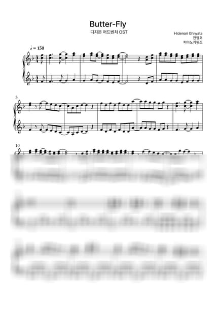 Score > Butter-Fly / Intermediate - Wada Koji, Jun Young-ho · DIGIMON ADVENTURE OST by PianoKiwis Sheet music image-0