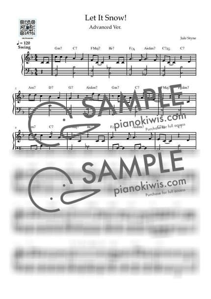 악보 > Let It Snow! Let It Snow! Let It Snow! / 중급버전 - Jule Styne · 캐롤 by 듣다뮤직 DEUTDAMUSIC 악보 이미지-0