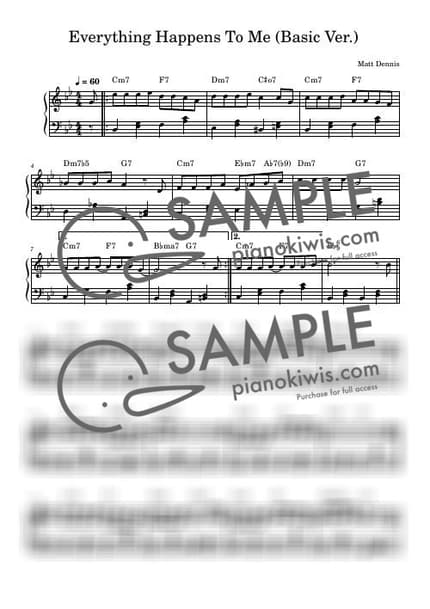 악보 > Everything Happens to Me / 쉬운버전 - Matt Dennis by 듣다뮤직 DEUTDAMUSIC 악보 이미지-0