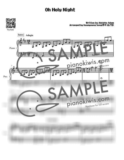 Score > O Holy Night '622장' - Hymns by 피아니스트 송근영 Pianist Keunyoung Song Sheet music image-0