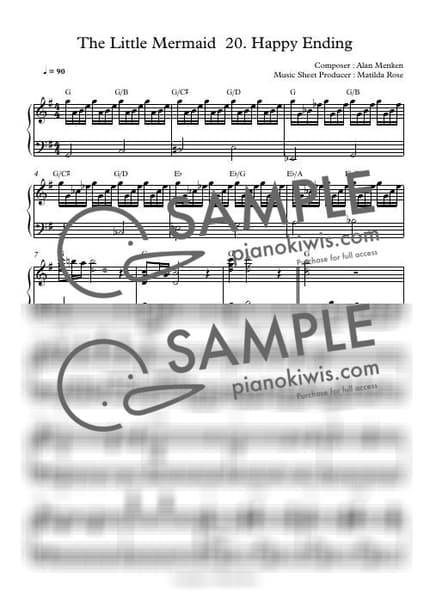 Score > Happy Ending / Disney Piano - Alan Menken · The Little Mermaid OST by Matilda Rose Sheet music image-0
