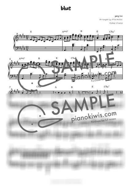 Score > blue / 완곡/ 코드 포함 - yung kai by AYULMUSIC Sheet music image-0