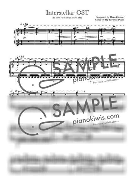 악보 > First Step / 중고급 악보 - Hans Zimmer · 인터스텔라 OST by My Favorite Piano 악보 이미지-0