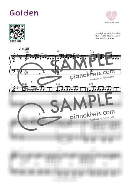 Score > Golden / Original - HUNTR/X · KPop Demon Hunters OST by A Sheet music image-0