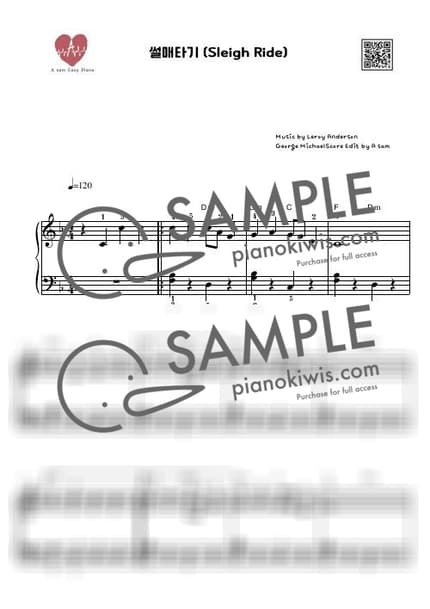 악보 > 썰매타기 (Sleigh Ride) / JAZZ VER, INST QR - Leroy Anderson by 에이쌤 악보 이미지-0