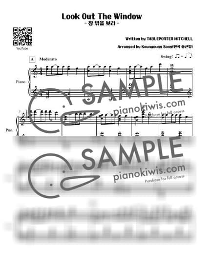 Score > Look Out the Window - Mitchell Tableporter · Carol by 피아니스트 송근영 Pianist Keunyoung Song Sheet music image-0