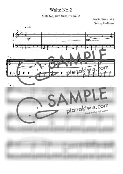 악보 > 왈츠 2번 - 쇼스타코비치 (D. Shostakovich) by KeyNomad 악보 이미지-0