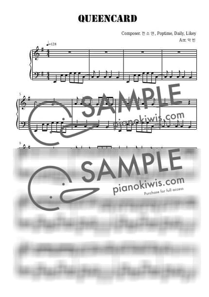Score > Queencard / 보통 난이도 - i-dle by 악빈 Sheet music image-0