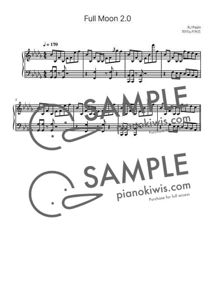Score > Full Moon 2.0 / 짧은 악보 - RJ Pasin by PianoKiwis Sheet music image-0