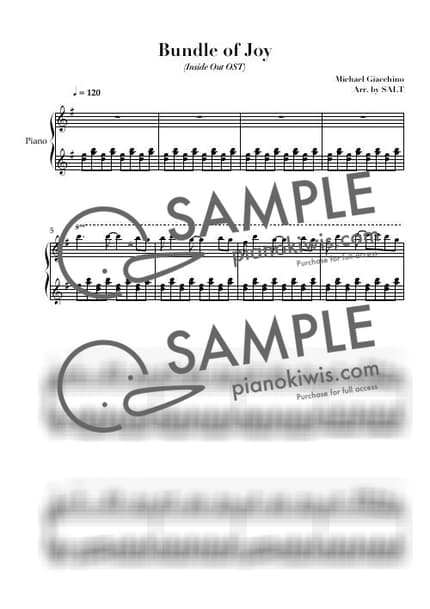 Score > Bundle of Joy - Michael Giacchino · Inside Out OST by 소금창고 Sheet music image-0