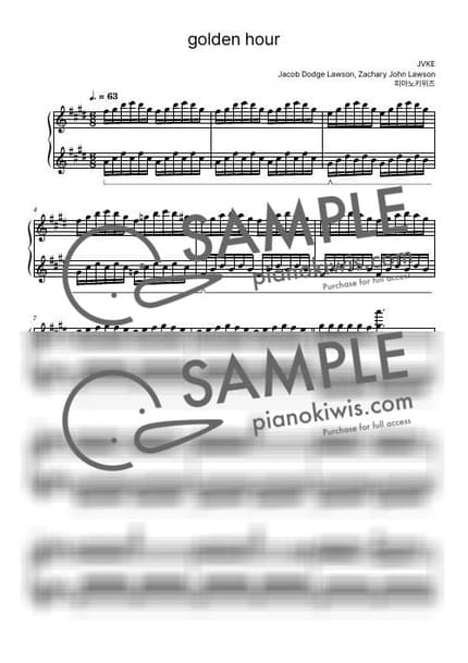 Score > golden hour / Advanced - JVKE by PianoKiwis Sheet music image-0