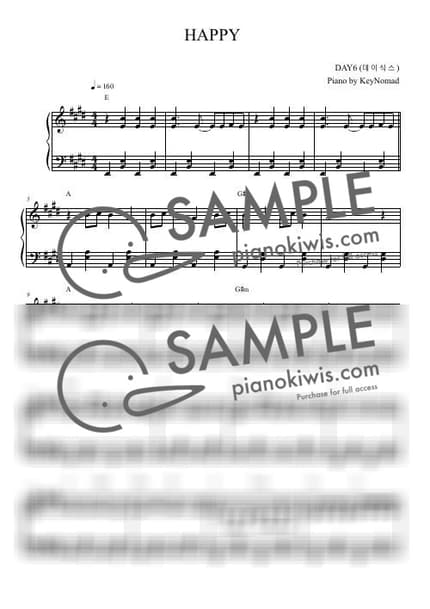 Score > HAPPY - DAY6 by KeyNomad Sheet music image-0