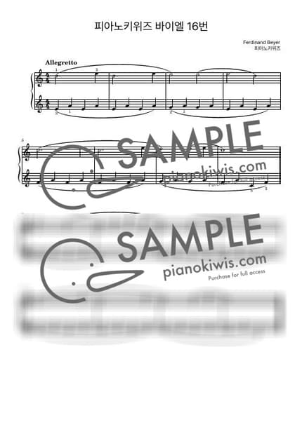 Score > Beyer No.16 - F. Beyer by PianoKiwis Sheet music image-0