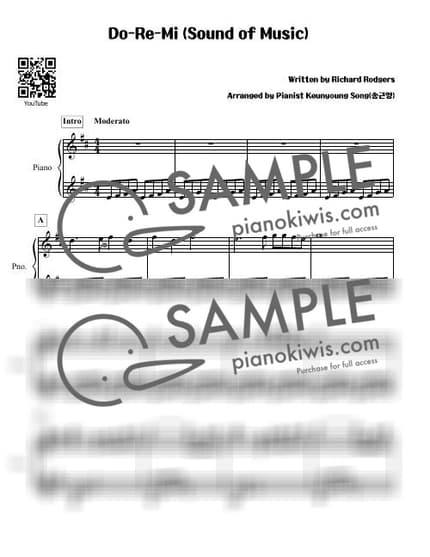 악보 > 도레미송 (Do-Re-Mi) - Richard Rodgers, Oscar Hammerstein II · 사운드 오브 뮤직 OST by 피아니스트 송근영 Pianist Keunyoung Song 악보 이미지-0