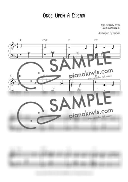 Score > Once Upon a Dream - Sammy Fain · Sleeping Beauty OST by 한나의 피아노동산 Sheet music image-0