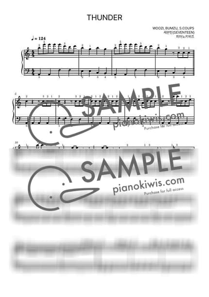 악보 > THUNDER / 초급 - 세븐틴 by 피아노키위즈 악보 이미지-0