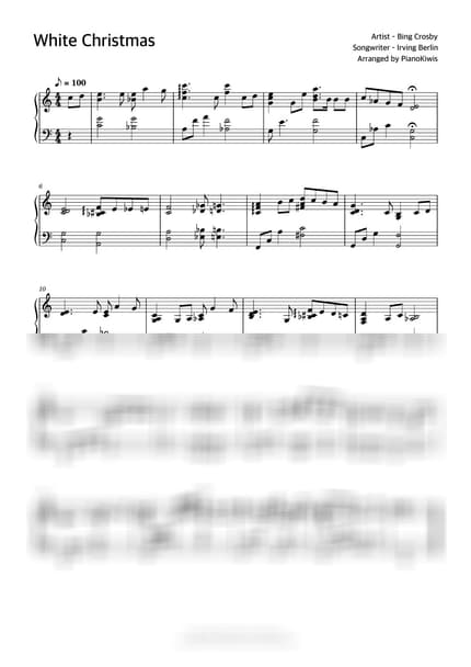 楽譜 > White Christmas - Irving Berlin · キャロル by PianoKiwis 楽譜画像-0