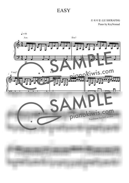 악보 > EASY - LE SSERAFIM by KeyNomad 악보 이미지-0